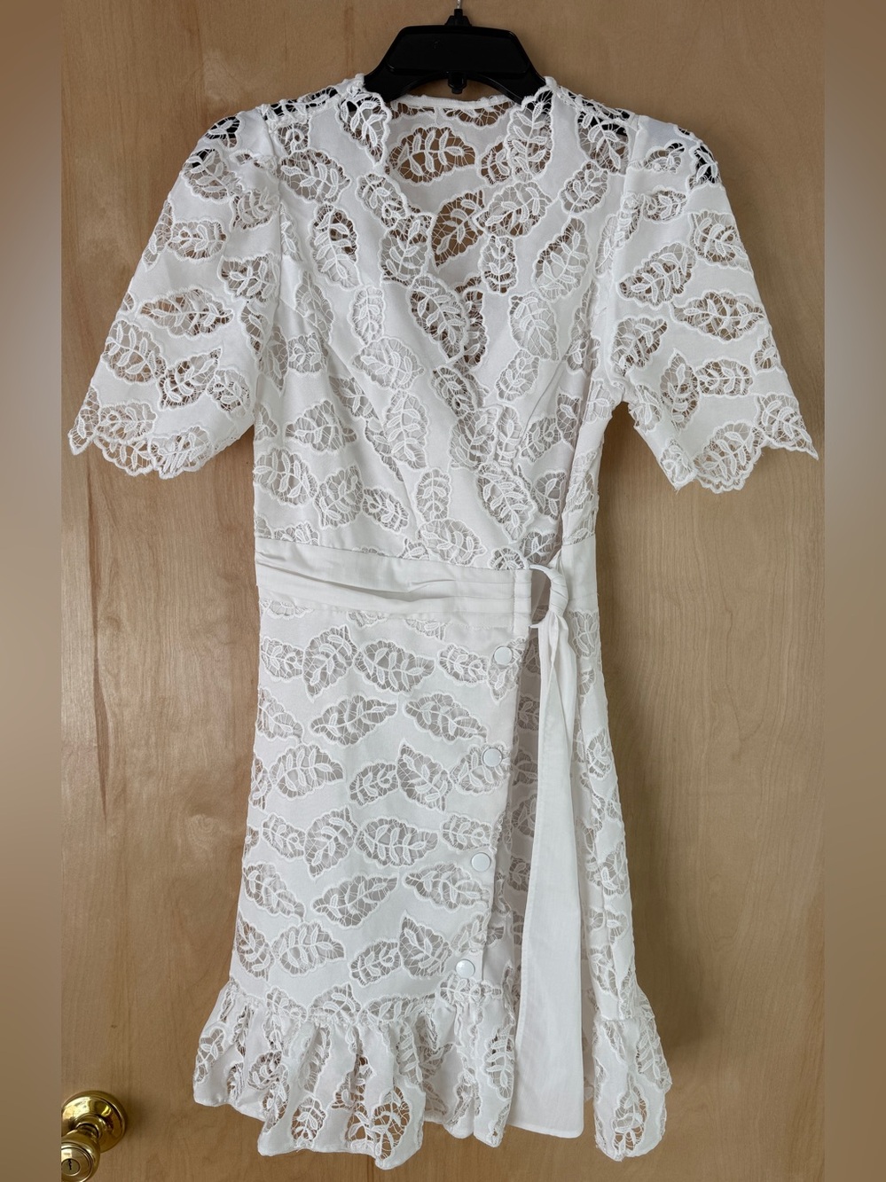 Sandro White Zalan Broderie Anglaise Lace Midi Dress V-Neck Boho Bridal T1 S - Picture 5 of 15